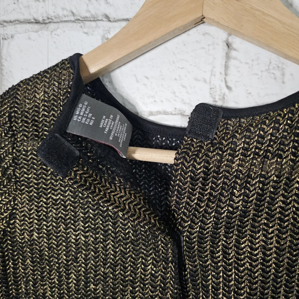 ☆ DREAM, PLAY, IMAGINE... Loose-knit Sheer Chevron Gold Top, 5/6 ☆